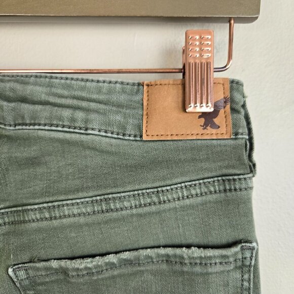 AE 2 Super Hi Rise Jegging Green Stretch Skinny Jeans American Eagle - Picture 8 of 14
